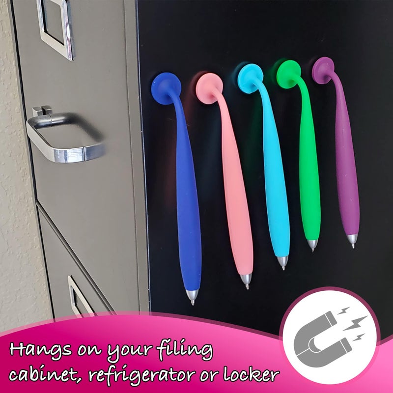 Wellspring Wiggle Writing Pens - Magnetic Pen with Built-in Magnet for Fridge Notes & Lists - Refillable Pens for Home & Office - Jade - Image 5